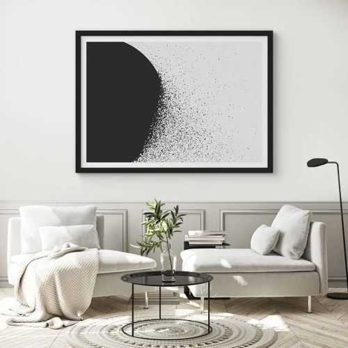 Affiche dans un cadre noir - Poster - Mouvement des molécules - 40x30 cm