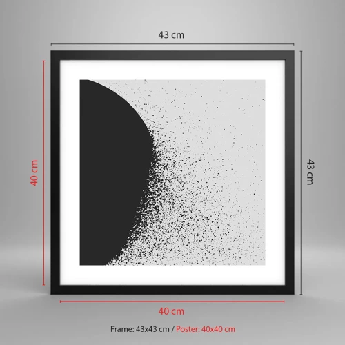 Affiche dans un cadre noir - Poster - Mouvement des molécules - 40x40 cm
