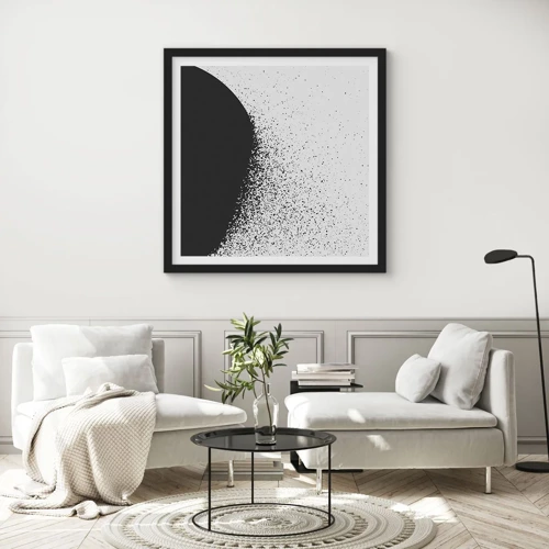 Affiche dans un cadre noir - Poster - Mouvement des molécules - 60x60 cm