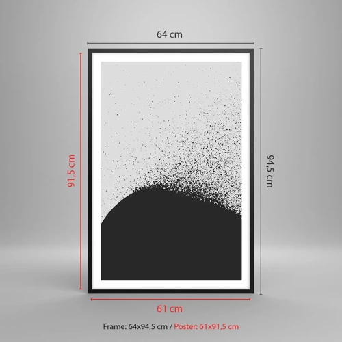Affiche dans un cadre noir - Poster - Mouvement des molécules - 61x91 cm