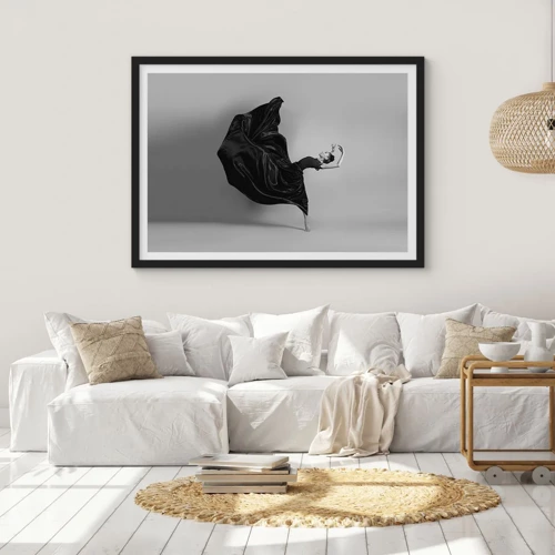 Affiche dans un cadre noir - Poster - Musique ailées - 50x40 cm