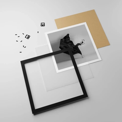 Affiche dans un cadre noir - Poster - Musique ailées - 60x60 cm