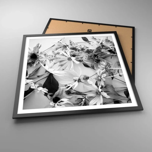 Affiche dans un cadre noir - Poster - Non-un bouquet de fleurs - 60x60 cm