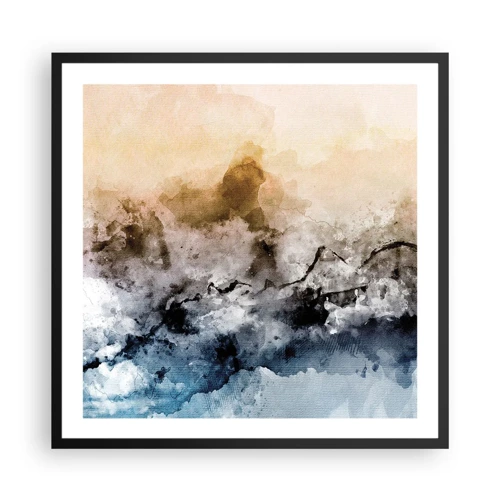 Affiche dans un cadre noir - Poster - Noyé dans un nuage de brouillard - 60x60 cm