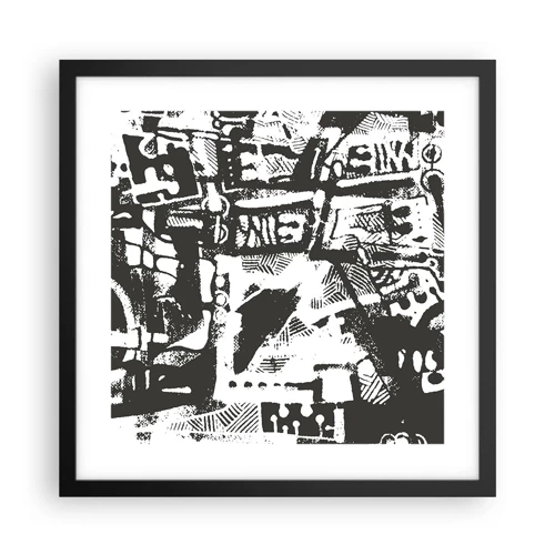 Affiche dans un cadre noir - Poster - Ordre ou chaos? - 40x40 cm