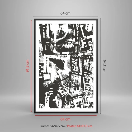 Affiche dans un cadre noir - Poster - Ordre ou chaos? - 61x91 cm