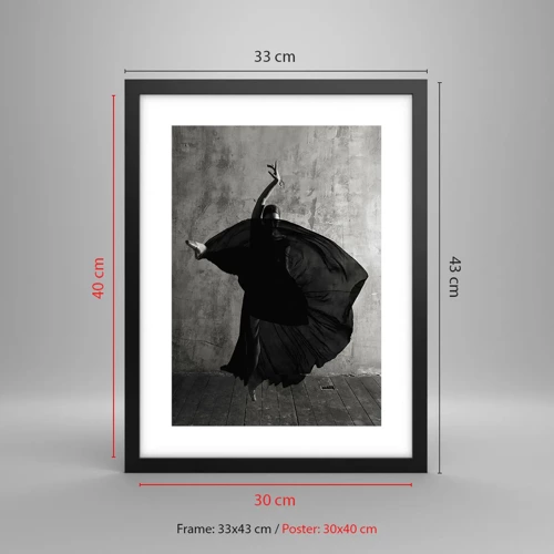 Affiche dans un cadre noir - Poster - Pas plein de passion - 30x40 cm