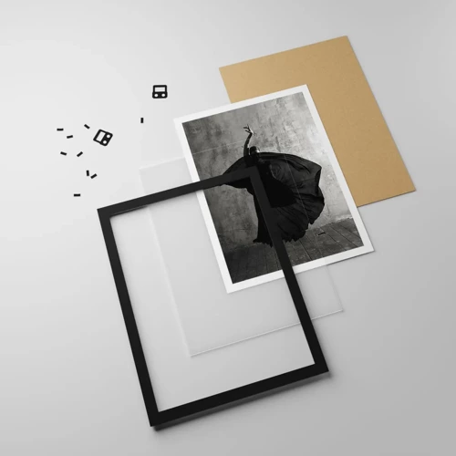 Affiche dans un cadre noir - Poster - Pas plein de passion - 30x40 cm