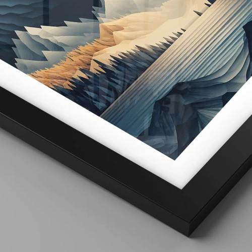 Affiche dans un cadre noir - Poster - Paysage de montagne parfait - 50x50 cm