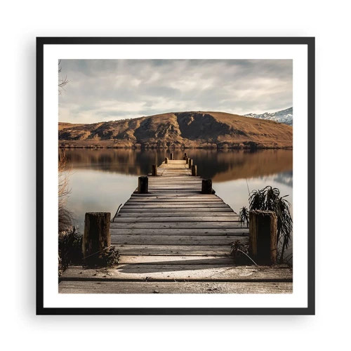 Affiche dans un cadre noir - Poster - Paysage silencieux - 60x60 cm