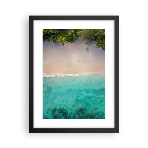 Affiche dans un cadre noir - Poster - Plage paradisiaque - 30x40 cm