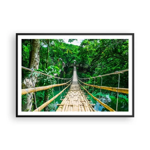 Affiche dans un cadre noir - Poster - Pont de singe en pleine nature - 100x70 cm