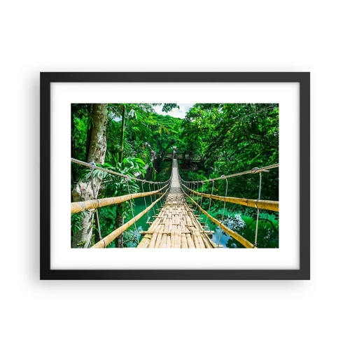 Affiche dans un cadre noir - Poster - Pont de singe en pleine nature - 40x30 cm