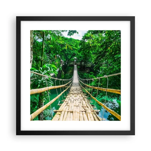 Affiche dans un cadre noir - Poster - Pont de singe en pleine nature - 40x40 cm