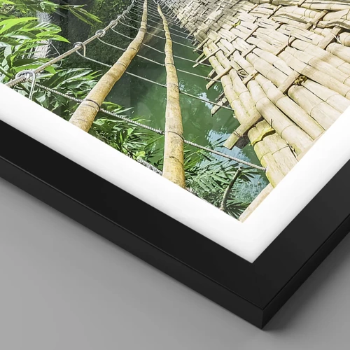 Affiche dans un cadre noir - Poster - Pont de singe en pleine nature - 50x50 cm