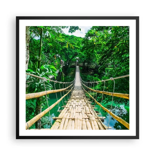 Affiche dans un cadre noir - Poster - Pont de singe en pleine nature - 60x60 cm