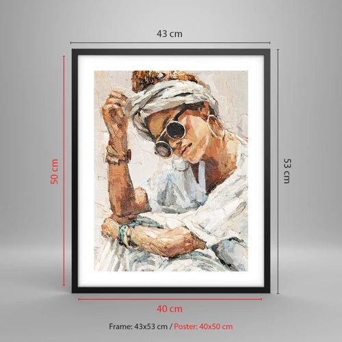 Affiche dans un cadre noir - Poster - Portrait en plein soleil - 40x50 cm