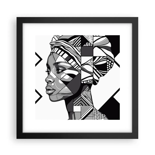 Affiche dans un cadre noir - Poster - Portrait ethnique - 30x30 cm