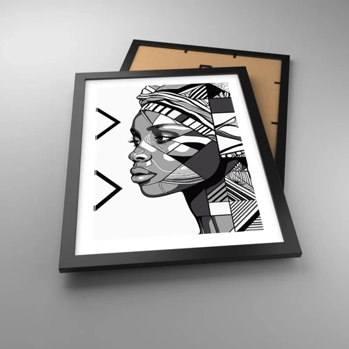 Affiche dans un cadre noir - Poster - Portrait ethnique - 30x40 cm