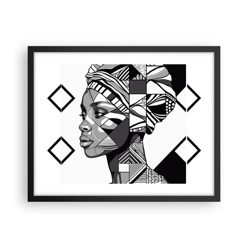 Affiche dans un cadre noir - Poster - Portrait ethnique - 50x40 cm