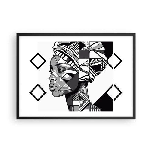 Affiche dans un cadre noir - Poster - Portrait ethnique - 70x50 cm