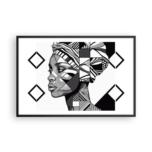 Affiche dans un cadre noir - Poster - Portrait ethnique - 91x61 cm