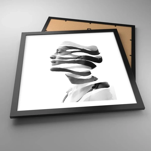 Affiche dans un cadre noir - Poster - Portrait surréaliste - 40x40 cm