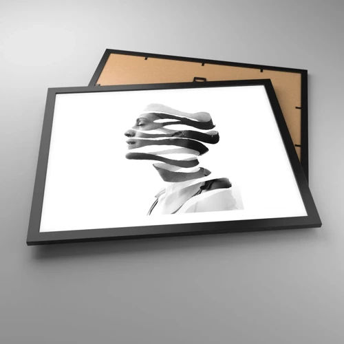 Affiche dans un cadre noir - Poster - Portrait surréaliste - 50x40 cm