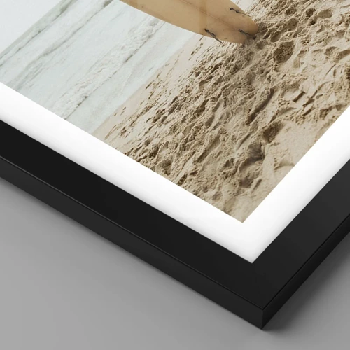 Affiche dans un cadre noir - Poster - Pour l'amour des vagues - 40x50 cm