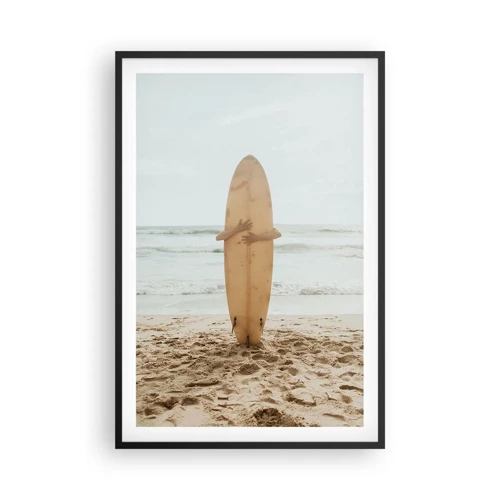 Affiche dans un cadre noir - Poster - Pour l'amour des vagues - 61x91 cm