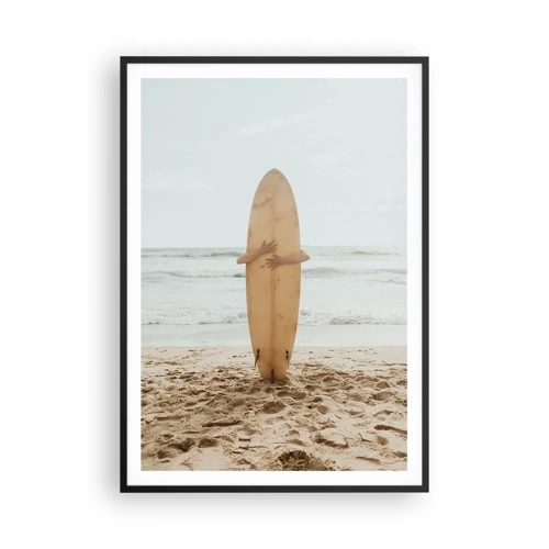 Affiche dans un cadre noir - Poster - Pour l'amour des vagues - 70x100 cm