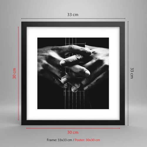 Affiche dans un cadre noir - Poster - Prière d'artiste - 30x30 cm
