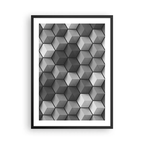 Affiche dans un cadre noir - Poster - Puzzle cubiste - 50x70 cm