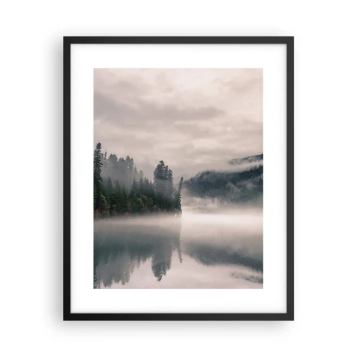 Affiche dans un cadre noir - Poster - Reflet dans le brouillard - 40x50 cm