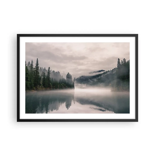 Affiche dans un cadre noir - Poster - Reflet dans le brouillard - 70x50 cm