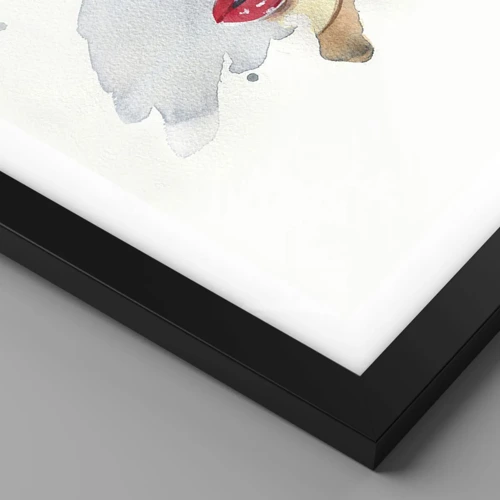 Affiche dans un cadre noir - Poster - Reflet dans une goutte d'eau - 40x30 cm