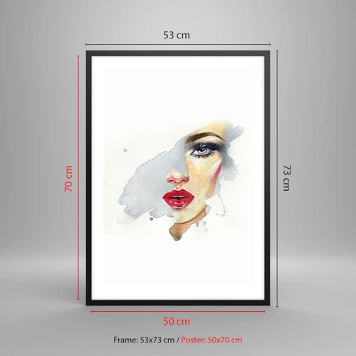 Affiche dans un cadre noir - Poster - Reflet dans une goutte d'eau - 50x70 cm