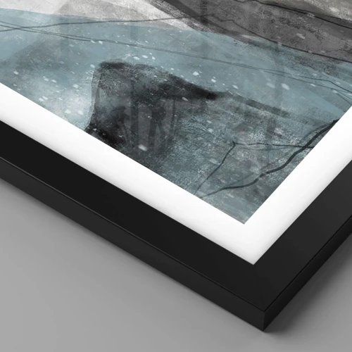 Affiche dans un cadre noir - Poster - Résumé : roches et glace - 40x50 cm