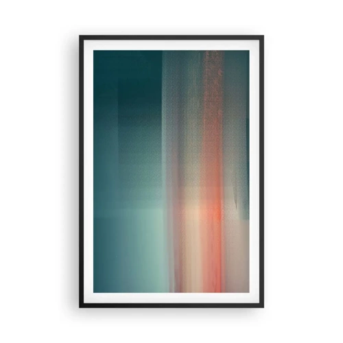 Affiche dans un cadre noir - Poster - Résumé : vagues de lumière - 61x91 cm