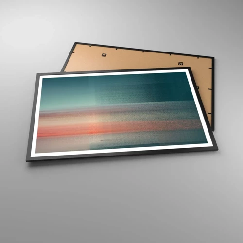 Affiche dans un cadre noir - Poster - Résumé : vagues de lumière - 91x61 cm