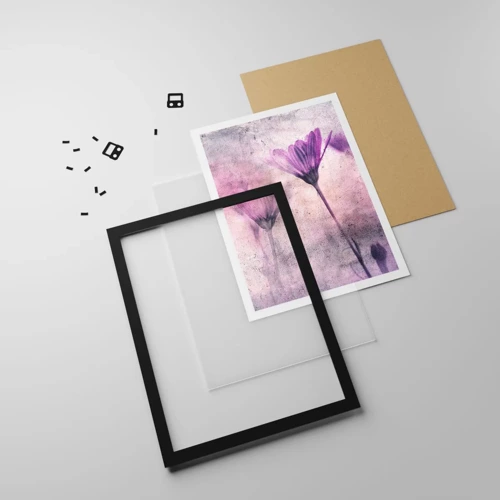 Affiche dans un cadre noir - Poster - Rêve de fleurs - 50x70 cm
