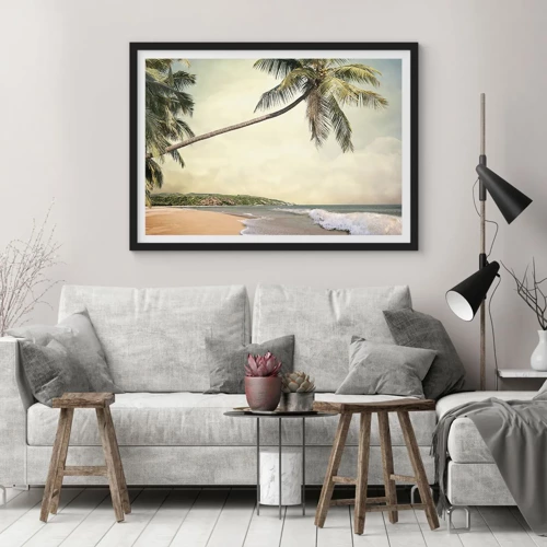 Affiche dans un cadre noir - Poster - Rêve tropical - 100x70 cm
