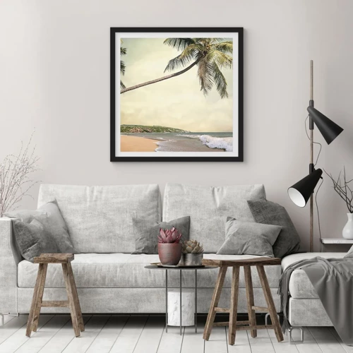 Affiche dans un cadre noir - Poster - Rêve tropical - 30x30 cm