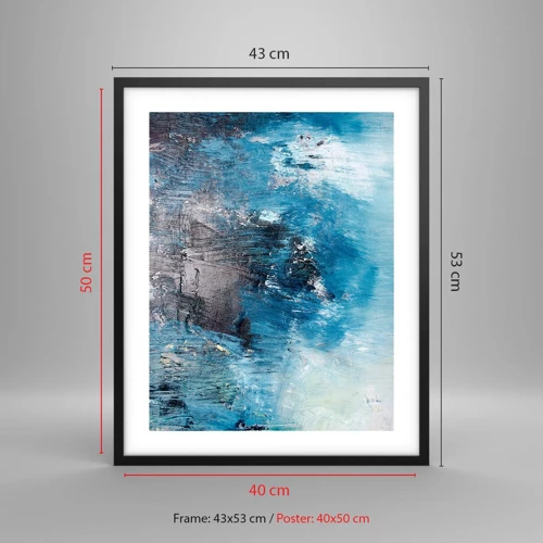 Affiche dans un cadre noir - Poster - Rhapsodie en bleu - 40x50 cm