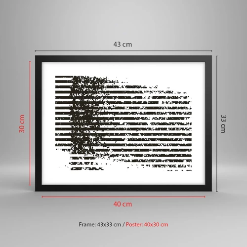 Affiche dans un cadre noir - Poster - Rythme et bruissement - 40x30 cm