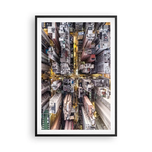 Affiche dans un cadre noir - Poster - Salutations de Hong-Kong - 61x91 cm