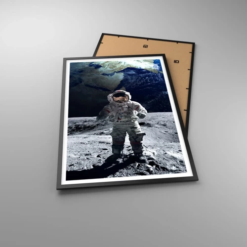 Affiche dans un cadre noir - Poster - Salutations de la lune - 61x91 cm