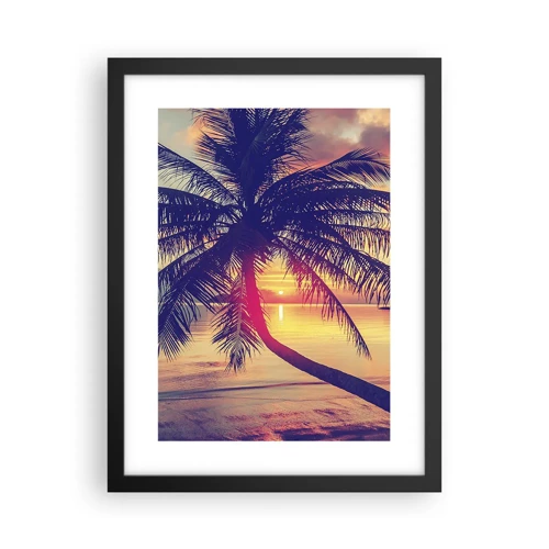 Affiche dans un cadre noir - Poster - Soirée sous les palmiers - 30x40 cm