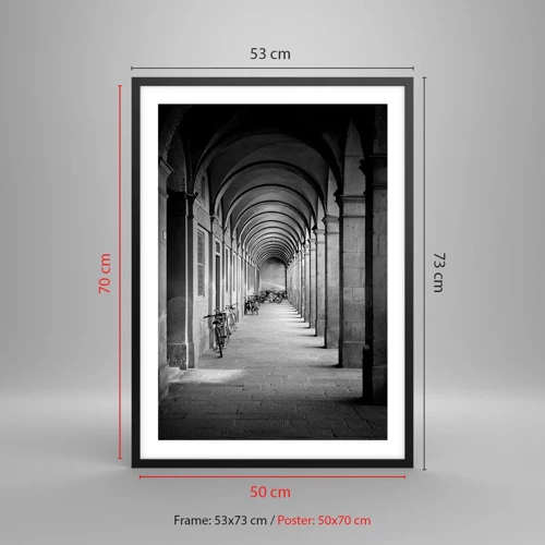 Affiche dans un cadre noir - Poster - Sous les arcades - 50x70 cm