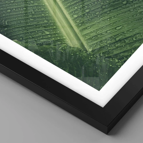 Affiche dans un cadre noir - Poster - Structure de vert - 30x30 cm